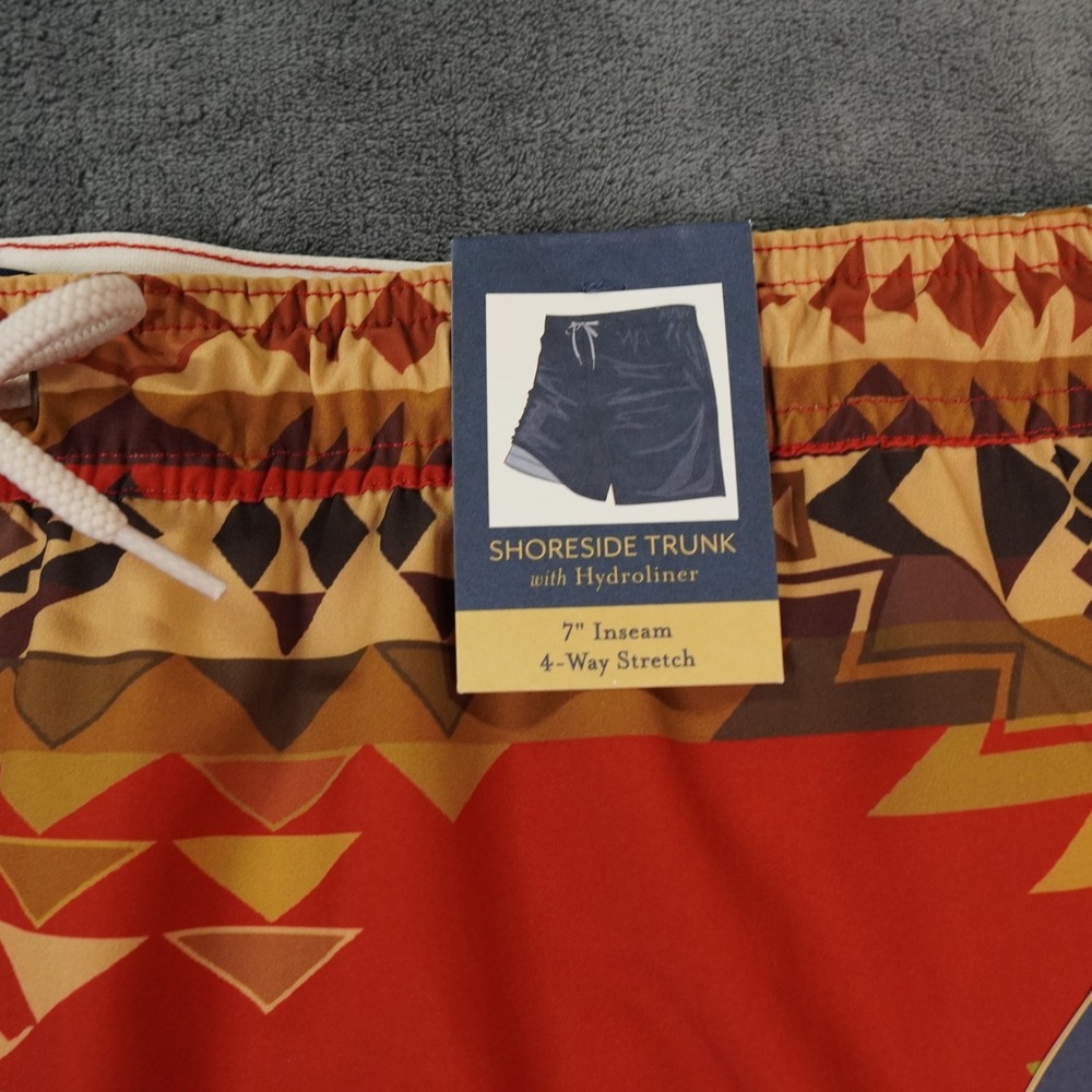 Pendleton Red And Brown Patterned Swim Trunks - image 3